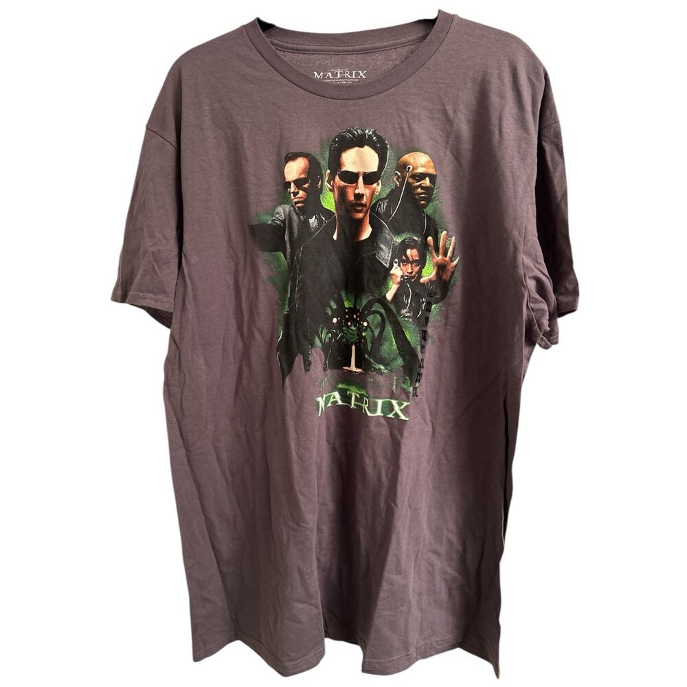 The Matrix Keanu Reeves Laurence Fishburne Movie Cast T-Shirt Adult 2XL